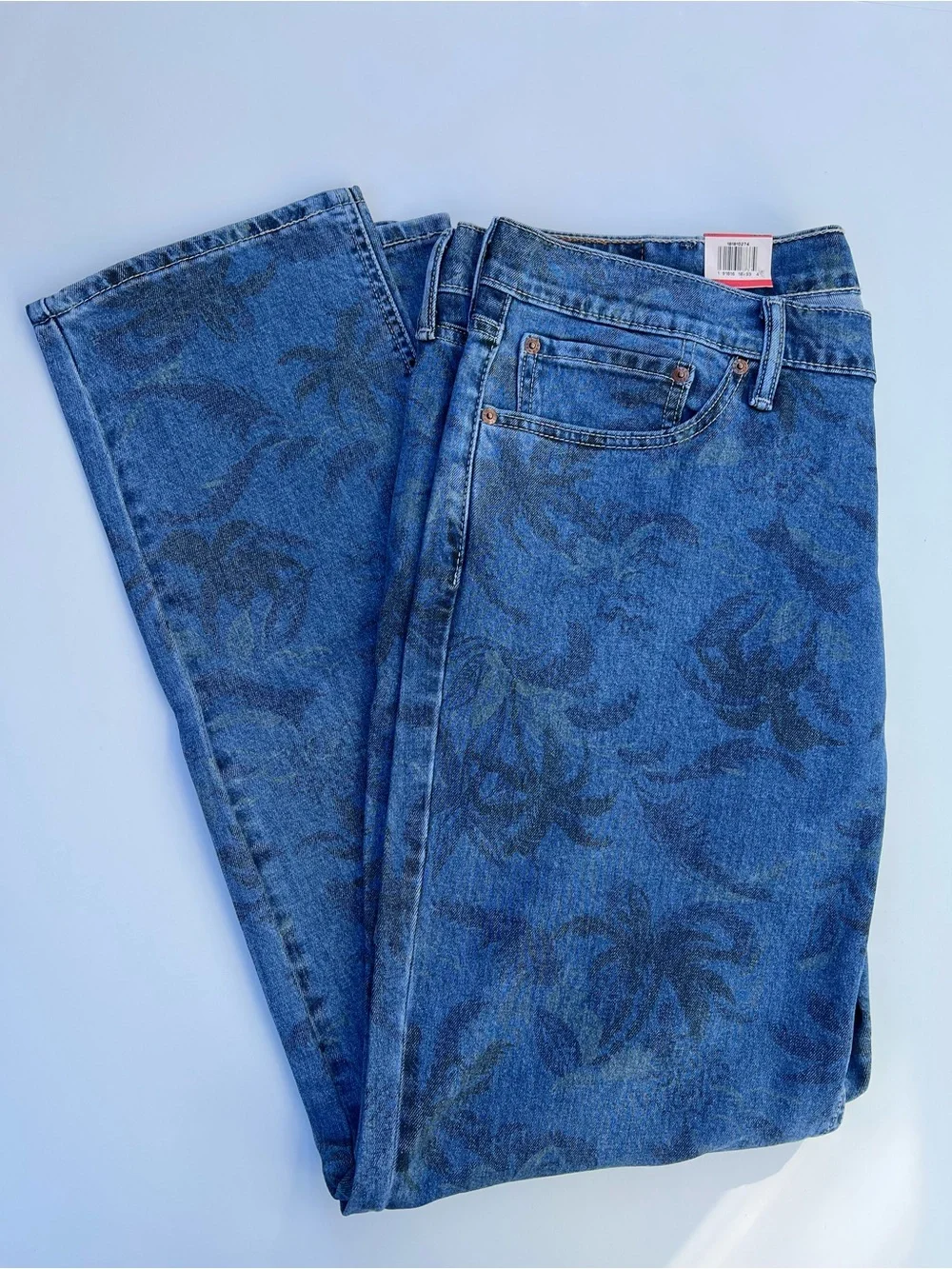 38x32 Levi's 541 Athletic Fit Jeans in Dark Blue with palm tree print